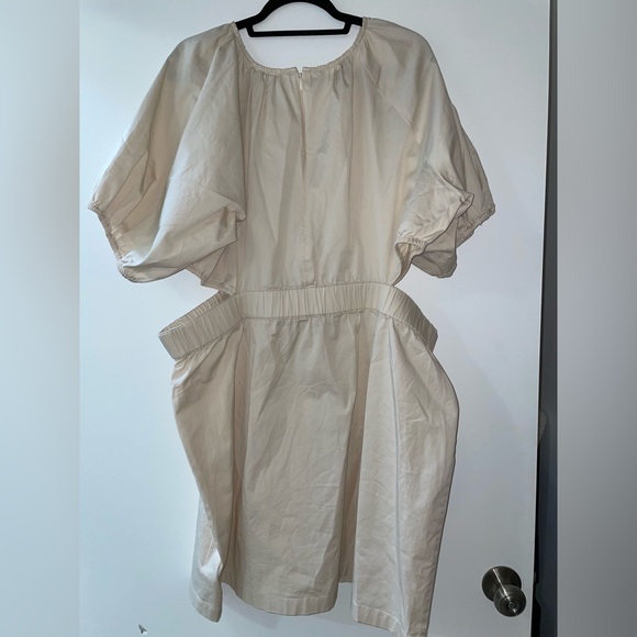 J Crew Puff Sleeve Side Cut-out Mini Dress in Lightweight Chino - Picture 7 of 10